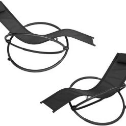 EUGAD Schaukelstuhl, 2tlg Schaukelstuhl Gartenliege Schwingstuhl für Terrasse Balkon Schwarz Grau -TischStuhl Verkäufe 249d5c6e c133 53d9 a7d3 704477b8dc77