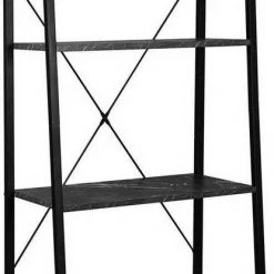 EUGAD Bücherregal, Standregal Bücherregal Metallregal Leiterregal Stufenregal Multifunktionale Regal Industrie Design MDF Metall Schwarz+schwarzer Marmor Golden+Weißer Marmor, Vintage -TischStuhl Verkäufe 24b6b7a1 bdc9 57cf a8ec a466787ea8b9