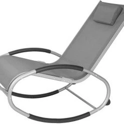 EUGAD Schaukelstuhl, 2tlg Relaxliege Schaukelstuhl für Terrasse Balkon, Metallgestell + Textilgewebe, Grau -TischStuhl Verkäufe 286979e8 cf53 5d1a 8345 90985715338e