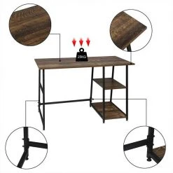 EUGAD Schreibtisch (1-St), Computertisch Bürotisch mit Ablage, 120x60x76cm, Holz Vintage -TischStuhl Verkäufe 290e1960 edc7 583f a369 7813799b8f13