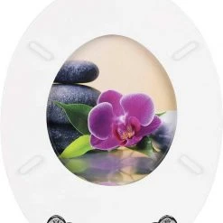 EUGAD WC-Sitz (1-St), Toilettensitz, WC Sitz mit Absenkautomatik, MDF, Holz, Softclose Scharnier Gr&uuml;ne Bl&auml;tter, Holzfarbe, Lilie, Seestern, Seestern Am Strand, Seestern Sonnenuntergang, Stone, &lrm;Lila Blume und Stones -TischStuhl Verkäufe 29edf1f4 f288 4708 a761 db0723539cb9