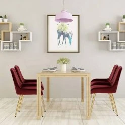 EUGAD Esszimmerstuhl (2 Stück), Küchenstuhl Wohnzimmerstuhl Sitzfläche aus Samt mit Metallbeine,Stuhl für Esszimmer Wohnzimmer Küche, Hellgrau Bordeaux, Dunkelgrau, Dunkelgr&uuml;n, Rosa -TischStuhl Verkäufe 2a023309 d815 4820 89cf edf047a7e241