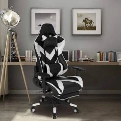 EUGAD Gaming Chair, Bürostuhl, Gaming Stuhl, Kunstleder, mit einstellbaren Armlehnen Rot Blau, Schwarz, Wei&szlig; -TischStuhl Verkäufe 2b59319f 3c30 5581 a6b4 7922ab50f4ce