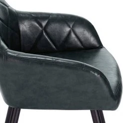 EUGAD Esszimmerstuhl, aus Kunstleder mit Armlehnen und Rückenlehne Gestell aus Metall Schwarz Braun, Dunkelbraun, Dunkelgrau -TischStuhl Verkäufe 2bbbb48e 381c 5a19 ba5d fc442febb7df