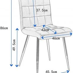 EUGAD Esszimmerstuhl (4 Stück), Polsterstuhl Wohnzimmerstuhl Samtstuhl Sessel mit Rückenlehne, Metallbeine, Sitzfläche aus Samt, Blau Creme, Dunkelgrau, Hellgrau, Rosa -TischStuhl Verkäufe 2bd058b5 de30 4f82 b588 88caca0f9ba7