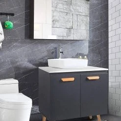 EUGAD Waschbeckenunterschrank Badschrank Unterschrank mit 2 Türe Weiß Grau, Schwarz, Wei&szlig; -TischStuhl Verkäufe 2c0ae947 7c8d 59e4 b308 f4d6c53759a3