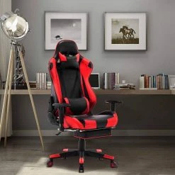 EUGAD Gaming Chair, Bürostuhl Schreibtischstuhl, Kunstleder, mit Ledenkissen Kopfstütze einstellbaren Armlehnen Weiß Grau, Rot, Wei&szlig; -TischStuhl Verkäufe 2c26001e 049f 5380 a42d 4a7b30622dff