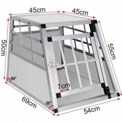 EUGAD Tiertransportbox, Hundetransportbox Alu Hundebox Reisebox Autobox für kleine/mittlere Hunde Französische Bulldogge Beagle Terriers Dackel Shiba Inu 69 x 54 x 50 cm L Schwarz, Silber -TischStuhl Verkäufe 2c881075 3268 5340 9afe 4443f49b40c5
