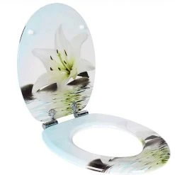 EUGAD WC-Sitz (1-St), Toilettensitz, WC Sitz mit Absenkautomatik, MDF, Holz, Softclose Scharnier Gr&uuml;ne Bl&auml;tter, Holzfarbe, Lilie, Seestern, Seestern Am Strand, Seestern Sonnenuntergang, Stone, &lrm;Lila Blume und Stones -TischStuhl Verkäufe 2cb5f84d 79db 485c b295 6aafa68196aa