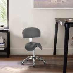 EUGAD Arbeitshocker (1er-Set), Sattelhocker mit Rückenlehne gepolstert höhenverstellbar aus Kunstleder Schwarz Grau, Wei&szlig; -TischStuhl Verkäufe 2cdd68c6 2bdd 5318 95ea 798dadec1560