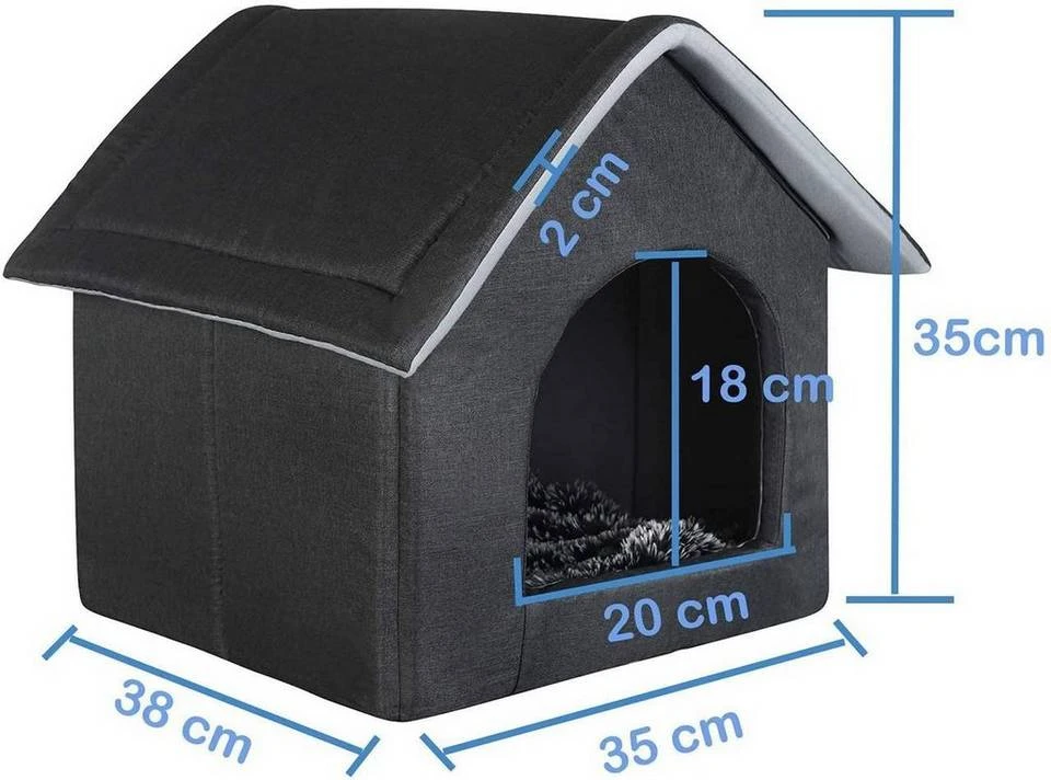 EUGAD Tierbett, Katzenhaus Katzenhöhle herausnehmbarer Matte Dunkelgrau, Hellgrau 3 EUGAD Tierbett, Katzenhaus Katzenhöhle herausnehmbarer Matte Dunkelgrau, Hellgrau – Bild 3