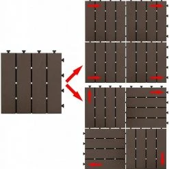 EUGAD WPC-Fliesen, 22 Stück WPC Terrassenfliesen in T-Form 30x30cm Dunkelgrau Anthrazit, Braun, Hellgrau -TischStuhl Verkäufe 2e7b2a8b 99a3 59bf 9d09 581108566c51