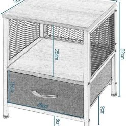 EUGAD Nachttisch (1-St), Nachtkommode mit Ablagen und Schubladen, Beistelltisch für Wohnzimmer, Nachtschrank für Schlafzimmer industrieller Stil, 40x52x36cm -TischStuhl Verkäufe 2ec69ee4 53df 4ae6 9438 89b252af7da8