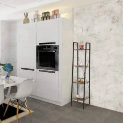 EUGAD Bücherregal, Standregal Badregal Bücherregal Küchenregal Schuhregal aus Holz und Stahl, mit 4 Ablagen, 34 x 35 x 148 cm Golden-Wei&szlig;er Marmor, Schwarz Marmor, Vintage -TischStuhl Verkäufe 2efd7eb1 6a32 5950 ba45 4c9ec29b2c81