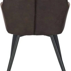 EUGAD Esszimmerstuhl (1 Stück), Wohnzimmerstuhl aus Stoff, Polsterstuhl mit Armlehnen und Rückenlehne, Gestell aus Metall Anthrazit, Braun, Grau -TischStuhl Verkäufe 2f224fd6 9b36 5a6a a619 c01909866fa9