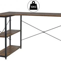 EUGAD Schreibtisch, PC-Tisch Bürotisch Arbeitstisch mit Bücherregal Holz 120x74x71,5 cm Hell Eiche Holz Vintage, Wei&szlig;+Hell Eiche -TischStuhl Verkäufe 2f469e34 294f 5a30 b544 0326be5e2c7a