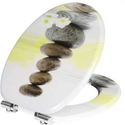 EUGAD WC-Sitz (1-St), Toilettensitz, WC Sitz mit Absenkautomatik, MDF, Holz, Softclose Scharnier Gr&uuml;ne Bl&auml;tter, Holzfarbe, Lilie, Seestern, Seestern Am Strand, Seestern Sonnenuntergang, Stone, &lrm;Lila Blume und Stones -TischStuhl Verkäufe 2fec7c83 bd08 40ae a687 edea292c2ba6