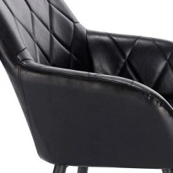 EUGAD Esszimmerstuhl, aus Kunstleder mit Armlehnen und Rückenlehne Gestell aus Metall Schwarz Braun, Dunkelbraun, Dunkelgrau -TischStuhl Verkäufe 2ff56b0f b90d 55ef a6b9 81c698dd2ebe