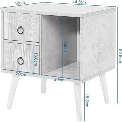 EUGAD Nachttisch (1-St), Nachtkommode mit 2 Schubladen und Ablagefach, Nachtschrank, Industrial-Design, Beistelltisch, Sideboard für Schlafzimmer, Wohnzimmer, einfach Aufbau -TischStuhl Verkäufe 30042ce4 05a4 4b5a bc7a a88864995a1d