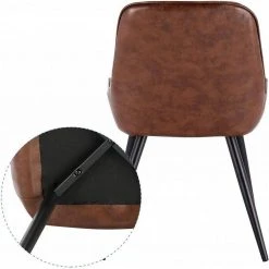 EUGAD Esszimmerstuhl, 2 Stücke Esszimmerstuhl Küchenstuhl Kunstleder Braun, Dunkelbraun, Dunkelgrün, Grau, Schwarz -TischStuhl Verkäufe 307e5104 7e0f 5883 a67a 8a8dfb41ba48