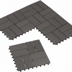 EUGAD WPC-Fliesen, 11 Stück WPC Terrassenfliesen Klickfliesen 30x30cm Hellgrau Anthrazit, Coffee, Dunkelgrau -TischStuhl Verkäufe 31282e0e 6747 576f abd9 e23e191293c4