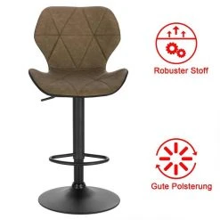 EUGAD Barhocker, 4er-Set mit Rückenlehne aus Kunstleder Metall Braun Anthrazit, Dunkelbraun, Grau -TischStuhl Verkäufe 31b92216 3cfc 44d2 93f3 05e8c0e32e1d