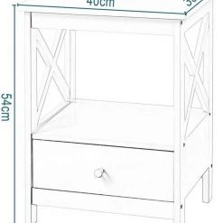 EUGAD Nachttisch, Beistelltisch Nachtschrank Nachtkommode Sofatisch aus MDF mit Schublade und Ablage für Schlafzimmer oder Wohnzimmer Weiß -TischStuhl Verkäufe 32230bf8 658a 5cf8 9015 cb746582c21c