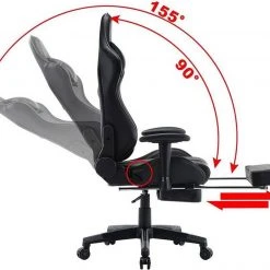 EUGAD Gaming-Stuhl (1 Stück), mit Fußstütze Racing Stuhl Drehstuhl Bürostuhl Schreibtischstuhl PC Stuhl mit Wippfunktion Höhenverstellbar Kunstleder Weiß Grau, Rot, Wei&szlig; -TischStuhl Verkäufe 328e065c eef0 4c2a 84f7 f57467f61043