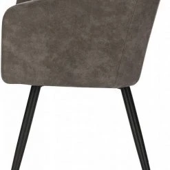 EUGAD Esszimmerstuhl, 2er-Set Polsterstuhl aus Stoffbezug mit Sesselförmigem Gepolstertem Sitz Dunkelbraun Grau -TischStuhl Verkäufe 32d6f981 d8dd 5067 a90a d4279233d259