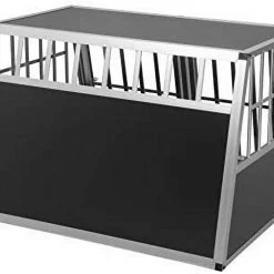 EUGAD Tiertransportbox, Hundetransportbox Alu Doppel Hundebox Reisebox für große Hunde Husky Samojede Weimaraner Labrador Deutscher Schäferhund Boxer 104x91x69cm -TischStuhl Verkäufe 32eba7e8 9cea 4cc9 82d2 c42a817f24ce