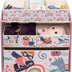 EUGAD Bücherregal, Kinder Aufbewahrungsregal Spielzeugregal Bücherregal Spielzeugkiste Kinderkommode Kindermöbel 3 Schichten mit 6 Kisten aus MDF Rosa -TischStuhl Verkäufe 33178882 8215 5eca 9322 6429cc0802d7