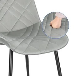 EUGAD Esszimmerstuhl (2 Stück), Küchenstuhl, Polsterstuhl Stuhl,Wohnzimmerstuhl ohne Armlehne, Metallbeine, Samt, Hellgrau Dunkelgrau, Schwarz -TischStuhl Verkäufe 336bed63 85d8 4106 9a97 ff0ac722600e