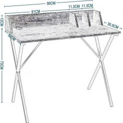 EUGAD Schreibtisch, 90x50x73CM Bürotisch PC Tisch Arbeitstisch für Home, Büro Metall + MDF Holzoptik Vintage -TischStuhl Verkäufe 3375668b 083b 59d2 8d1f 021039ed5a7e