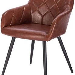 EUGAD Esszimmerstuhl, aus Kunstleder mit Armlehnen und Rückenlehne Gestell aus Metall Schwarz Braun, Dunkelbraun, Dunkelgrau -TischStuhl Verkäufe 33b4c833 7ae0 52d8 a8b5 a6e65914e7ed