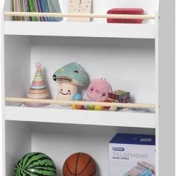 EUGAD Bücherregal, Kinderregal im Kinderzimmer, Spielzeugregal mit 3 Regalen, solides Aufbewahrungsregal in Katzenform aus MDF und Kiefernholz, 60x29x121,5 cm, Weiß -TischStuhl Verkäufe 351364ae 09ce 5d5f be2f 9ea412a84b5e