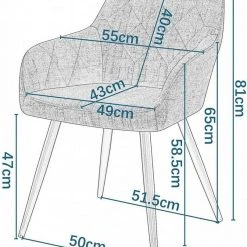 EUGAD Esszimmerstuhl (6 Stück), Wohnzimmerstuhl aus Leinen Polsterstuhl mit Armlehnen und Rückenlehne schwarze Gestell aus Metall Hellgrau Dunkelgrau -TischStuhl Verkäufe 3558679d 7352 5477 a0e8 ef96758d92f1