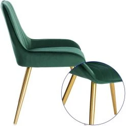 EUGAD Esszimmerstuhl (2 Stück), Küchenstuhl Wohnzimmerstuhl Sitzfläche aus Samt mit Metallbeine,Stuhl für Esszimmer Wohnzimmer Küche, Hellgrau Bordeaux, Dunkelgrau, Dunkelgr&uuml;n, Rosa -TischStuhl Verkäufe 35b98c88 3750 43e6 bfd6 98b950e87c5f