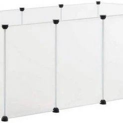 EUGAD Freigehege, Freigehege für Kaninchen Hasen Meerschweinchen Welpenauslauf DIY, 12 Platten 145 x 75 x 46 cm Grau, Schwarz, Transparent, Weiß -TischStuhl Verkäufe 36921a4c de51 5b1b a93f dc561bdbba6b