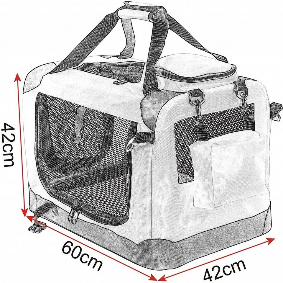 EUGAD Tiertransporttasche, Hundebox faltbar Hundetransportbox Auto Transportbox Reisebox Katzenbox Grau 23 EUGAD Tiertransporttasche, Hundebox faltbar Hundetransportbox Auto Transportbox Reisebox Katzenbox Grau – Bild 23