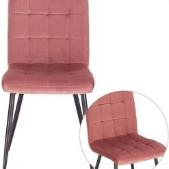 EUGAD Esszimmerstuhl (4 Stück), Polsterstuhl Wohnzimmerstuhl Samtstuhl Sessel mit Rückenlehne, Metallbeine, Sitzfläche aus Samt, Blau Creme, Dunkelgrau, Hellgrau, Rosa -TischStuhl Verkäufe 371a777d 9443 4a83 966f 4209ee303717