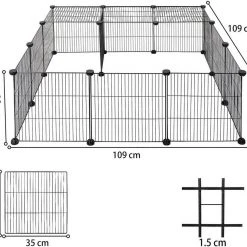 EUGAD Freigehege, DIY 16 Platten Schwarz Laufstall Kleintiere Schwarz 109x109x39cm -TischStuhl Verkäufe 378a771c 4300 5807 89b1 2b54e68ce511