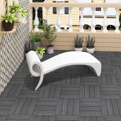 EUGAD WPC-Fliesen, 22 Stück WPC Terrassenfliesen 30x30cm Holzstruktur Coffee Anthrazit, Dunkelgrau, Hellgrau -TischStuhl Verkäufe 38db3412 f63d 50ab 9b1f 65d9532acce9