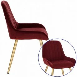 EUGAD Esszimmerstuhl (2 Stück), Küchenstuhl Wohnzimmerstuhl Sitzfläche aus Samt mit Metallbeine,Stuhl für Esszimmer Wohnzimmer Küche, Hellgrau Bordeaux, Dunkelgrau, Dunkelgr&uuml;n, Rosa -TischStuhl Verkäufe 3a2fcd96 9723 5ebc bfd0 f55cc5ee0c4a