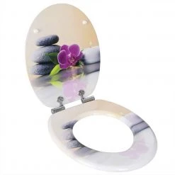EUGAD WC-Sitz (1-St), Toilettensitz, WC Sitz mit Absenkautomatik, MDF, Holz, Softclose Scharnier Gr&uuml;ne Bl&auml;tter, Holzfarbe, Lilie, Seestern, Seestern Am Strand, Seestern Sonnenuntergang, Stone, &lrm;Lila Blume und Stones -TischStuhl Verkäufe 3ad7b75b f662 448f 82c0 0a4c8698645d