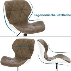 EUGAD Barhocker (4 St), niedriger Barhocker 360° Drehstuhl mit Rückenlehne 120kg belastbar Stuhl höhenverstellbar Kunstleder Sitzhöhe 40-54cm Dunkelbraun Weiß Anthrazit+Weiß, Dunkelbraun+Weiß -TischStuhl Verkäufe 3b7f45fe 56c4 4676 b9af 89dbdbb05554