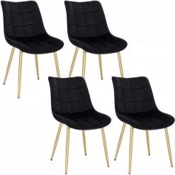 EUGAD Esszimmerstuhl, 4er-Set Küchenstühle Wohnzimmerstuhl mit Rückenlehne, Samt Sitzfläche, Gold Beine Grau Dunkelgr&uuml;n, Rosa, Schwarz -TischStuhl Verkäufe 3bb8cdef aeaf 5460 a075 ff6475daad42
