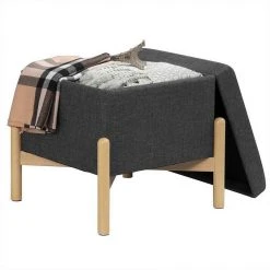 EUGAD Sitzhocker, Polsterhocker Sitztruhe bis 150kg belastbar, mit Stauraum, Deckel Abnehmbar Holzbeine Dunkelgrau Hellgrau -TischStuhl Verkäufe 3c0a372e 6d0c 5aa5 8da7 333e8f261ae7