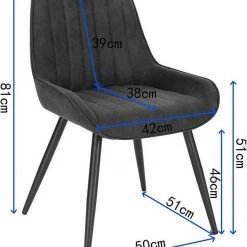 EUGAD Esszimmerstuhl, Polsterstuhl 2er-Set,Sitzfläche aus Stoffbezug Anthrazit, Dunkelbraun, Dunkelgrau -TischStuhl Verkäufe 3da70952 a866 522d b3d2 1052a18951dc