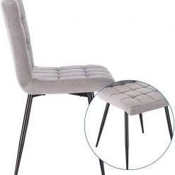 EUGAD Esszimmerstuhl (2 Stück), Polsterstuhl Wohnzimmerstuhl Samtstuhl Sessel mit Rückenlehne, Metallbeine, Sitzfläche aus Samt, Dunkelgrün Blau, Creme, Dunkelgrau, Dunkelgr&uuml;n, Hellgrau, Rosa -TischStuhl Verkäufe 3dbf6626 254b 52f1 be54 2976e02785be