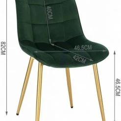 EUGAD Esszimmerstuhl, 4er-Set Küchenstühle Wohnzimmerstuhl mit Rückenlehne, Samt Sitzfläche, Gold Beine Grau Dunkelgr&uuml;n, Rosa, Schwarz -TischStuhl Verkäufe 407d65e5 3d75 5a7c b037 55fb938b1e79